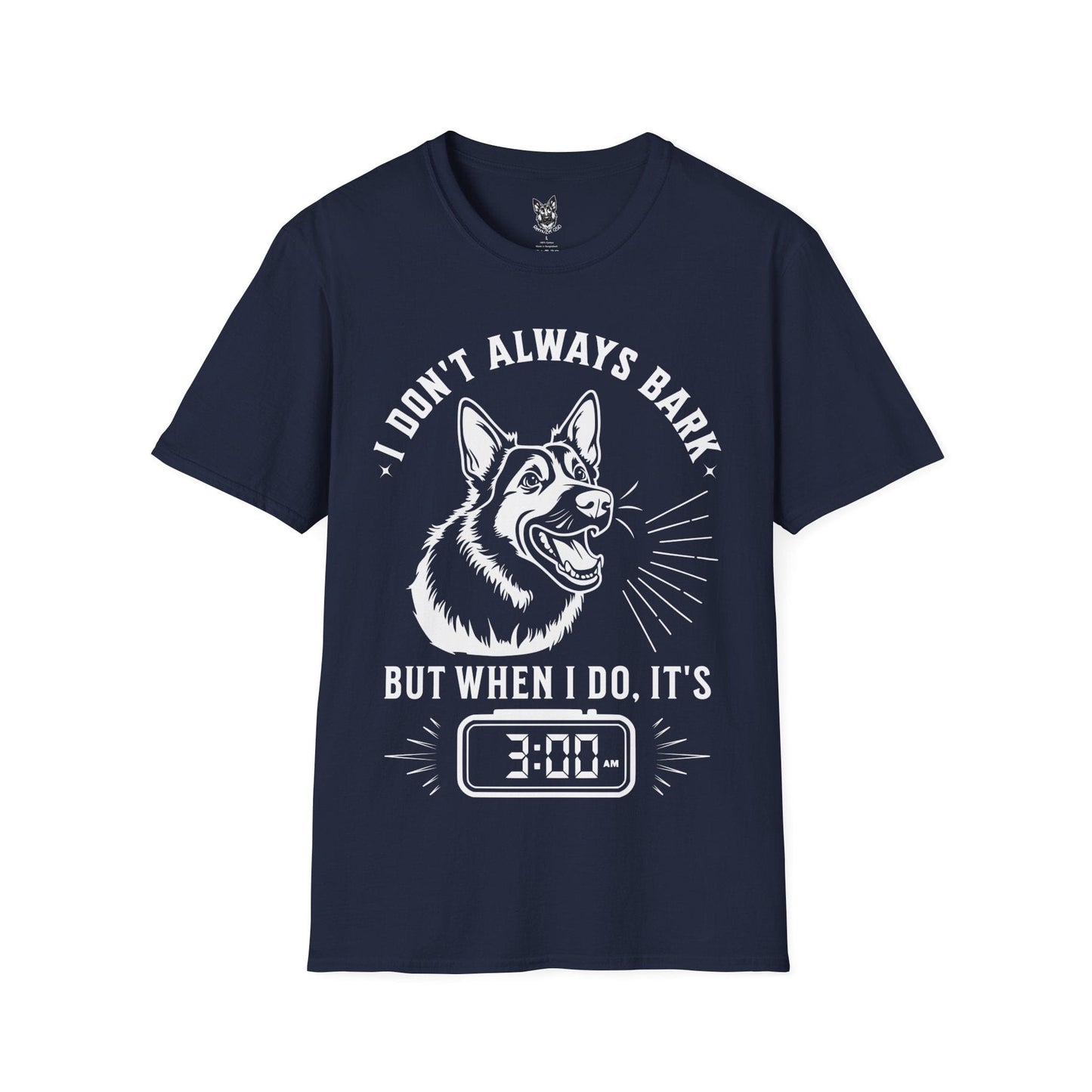 T-Shirt Navy / S 3am Barking – Funny German Shepherd T-Shirt (UK)