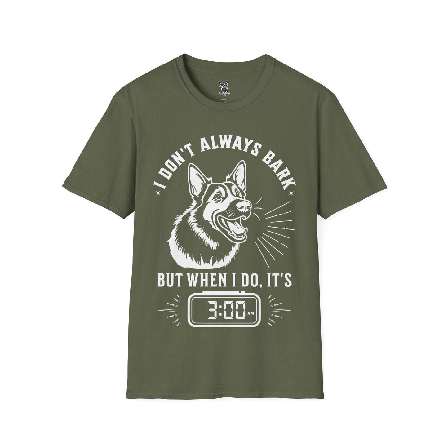 T-Shirt Military Green / S 3am Barking – Funny German Shepherd T-Shirt (UK)