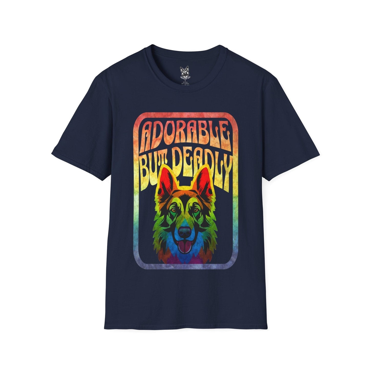 T-Shirt Navy / S Adorable But Deadly – Edgy German Shepherd T-Shirt (UK)