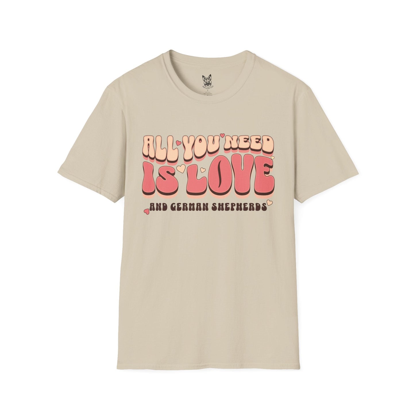T-Shirt Sand / S All You Need Is Love – Wholesome German Shepherd T-Shirt (UK)