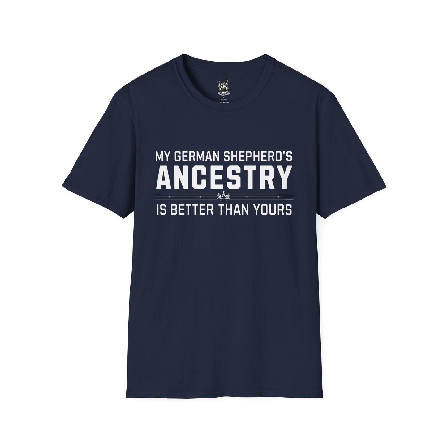 T-Shirt Navy / S Ancestry Flex – Sassy German Shepherd T-Shirt (UK)