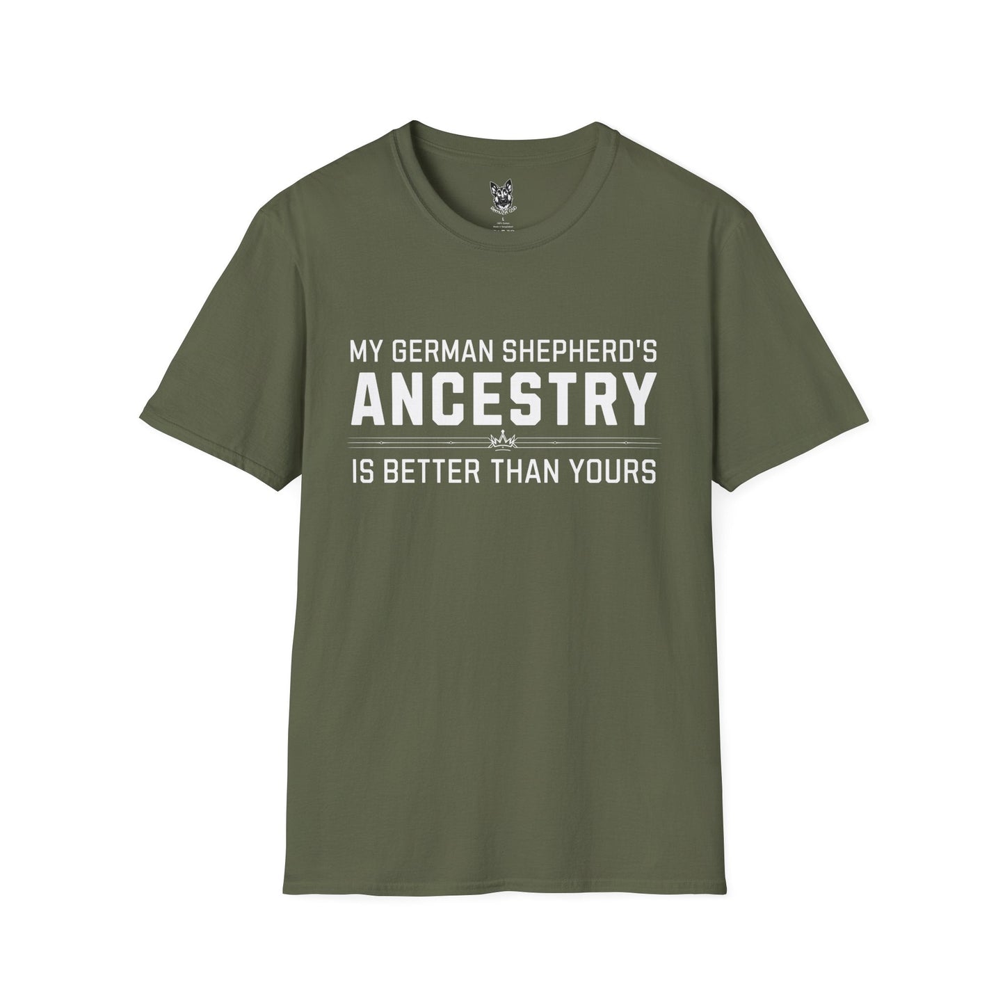 T-Shirt Military Green / S Ancestry Flex – Sassy German Shepherd T-Shirt (UK)