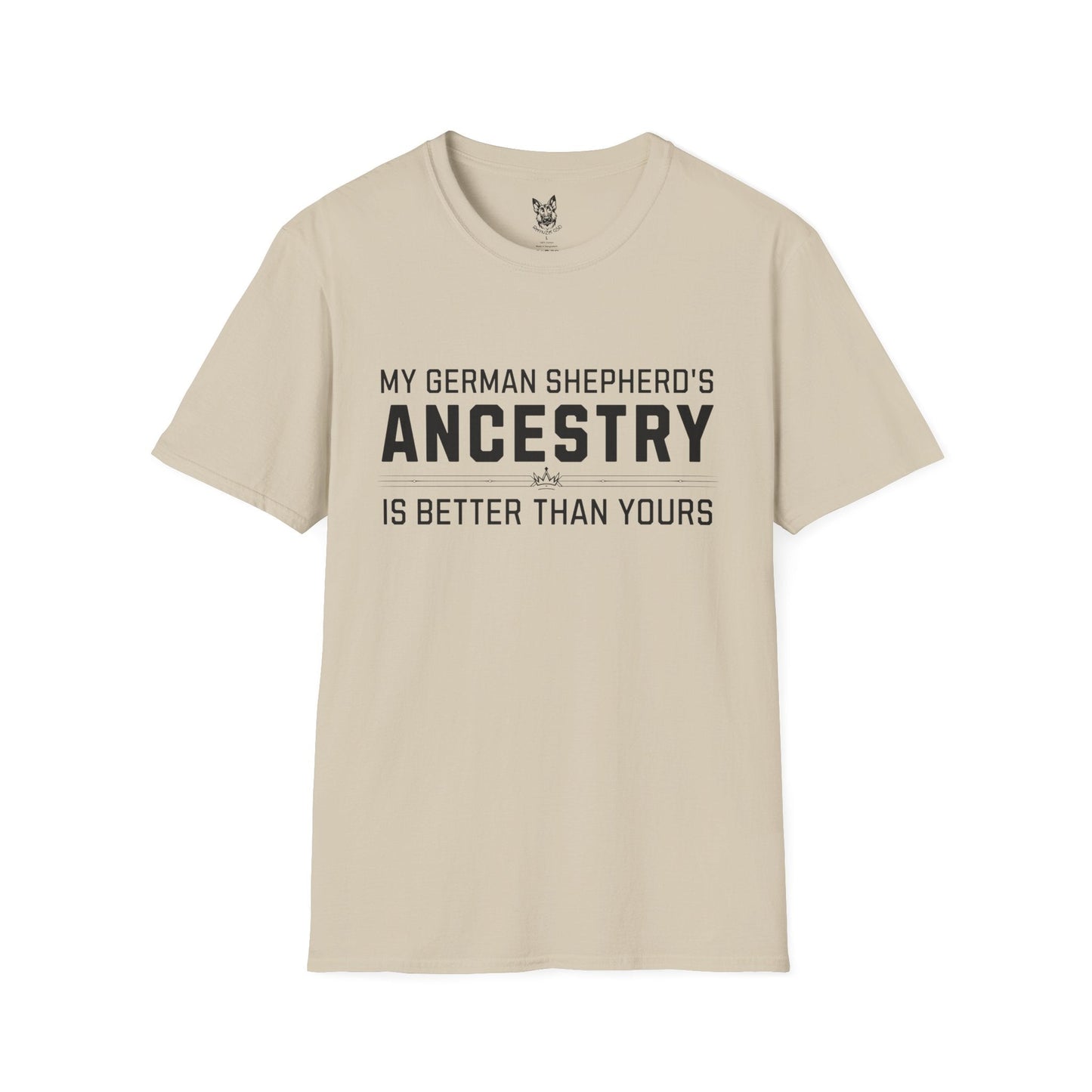 T-Shirt Sand / S Ancestry Flex – Sassy German Shepherd T-Shirt (UK)