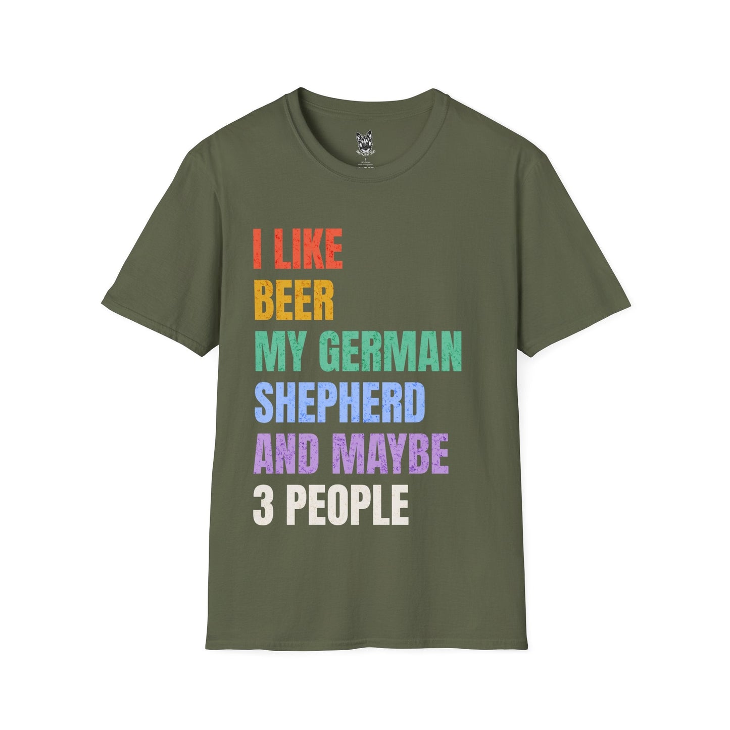 T-Shirt Military Green / S Beer & Shepherds – Funny German Shepherd T-Shirt (UK)