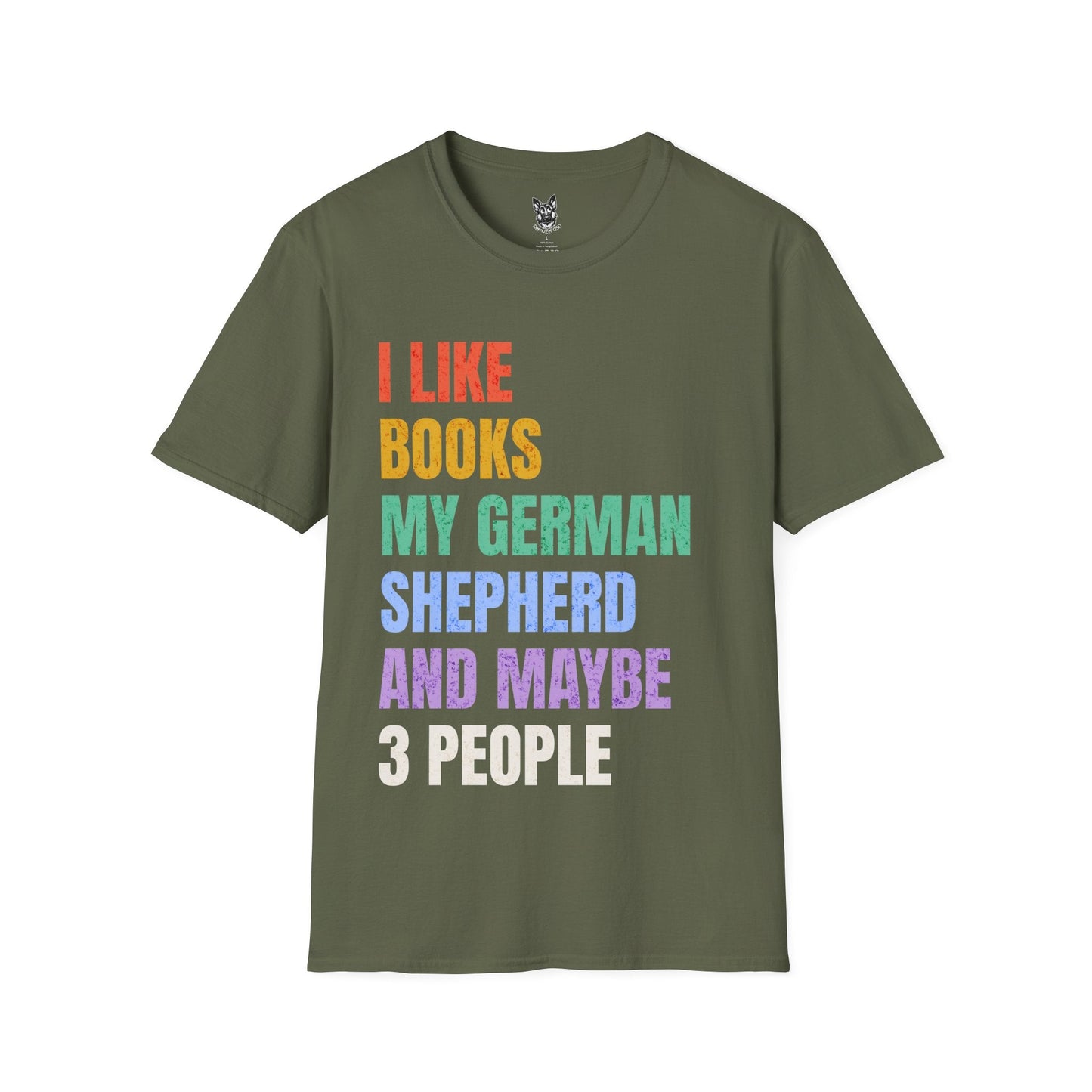 T-Shirt Military Green / S Books & Shepherds – Funny German Shepherd T-Shirt (UK)