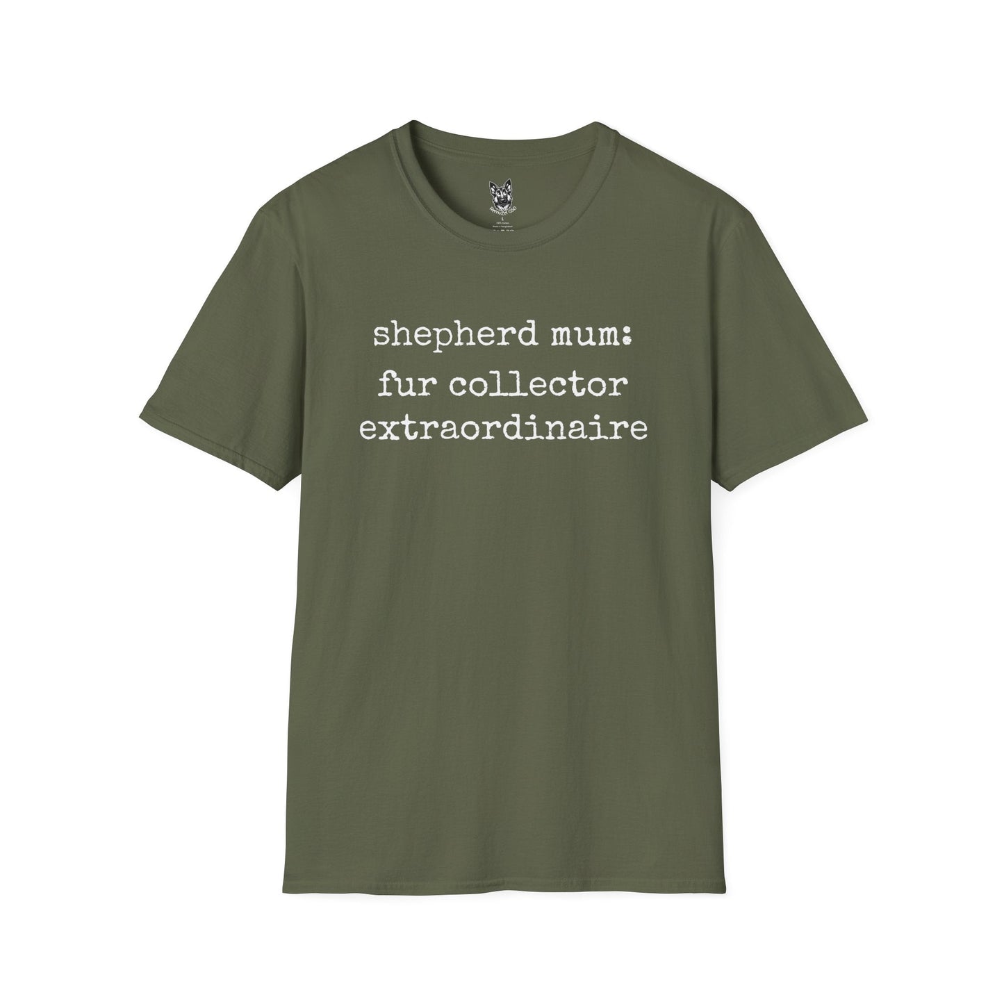 T-Shirt Military Green / S Chief Fur Magnet – Funny German Shepherd T-Shirt (UK)