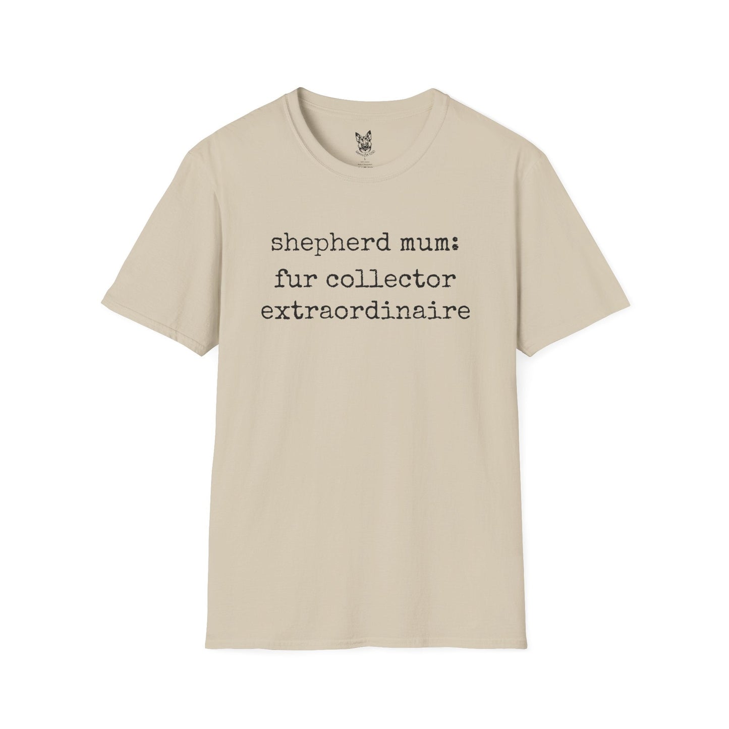 T-Shirt Sand / S Chief Fur Magnet – Funny German Shepherd T-Shirt (UK)