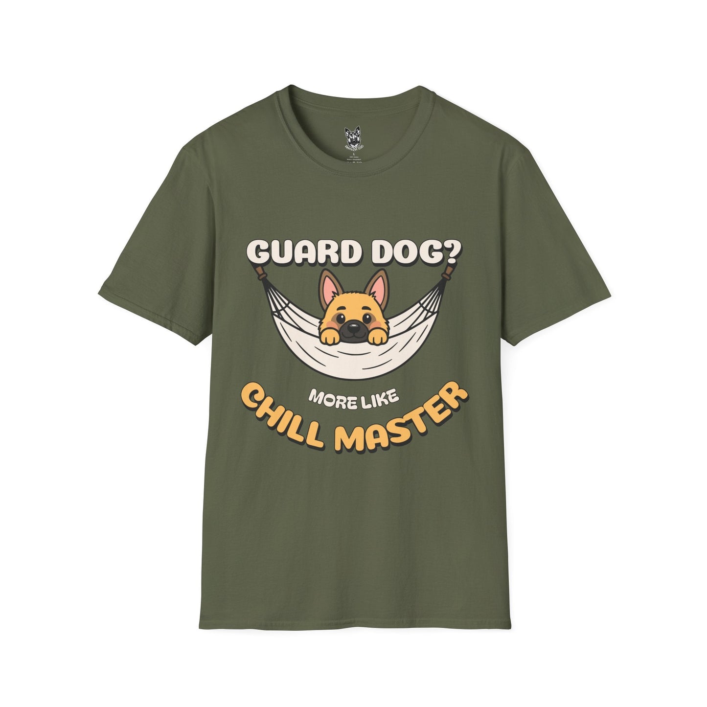 T-Shirt Military Green / S Chill Master – Laid-Back German Shepherd T-Shirt (UK)