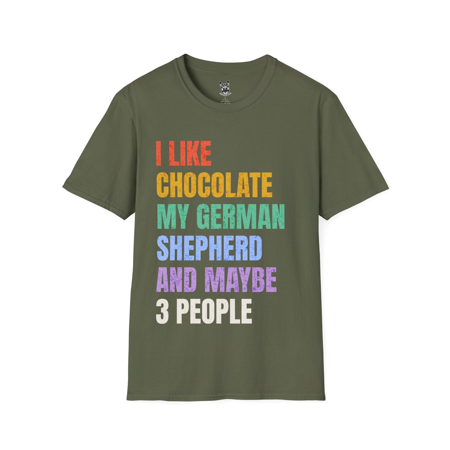 T-Shirt Military Green / S Chocolate & Shepherds – Funny German Shepherd T-Shirt (UK)
