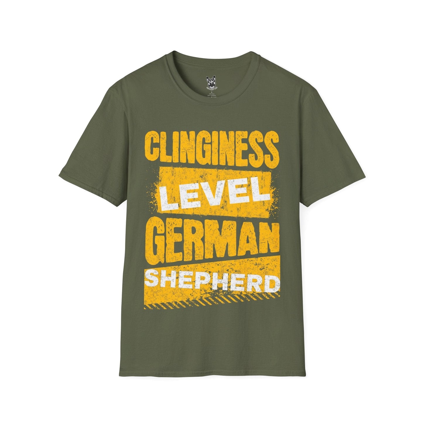 T-Shirt Military Green / S Clinginess Level: Velcro – Relatable German Shepherd T-Shirt (UK)