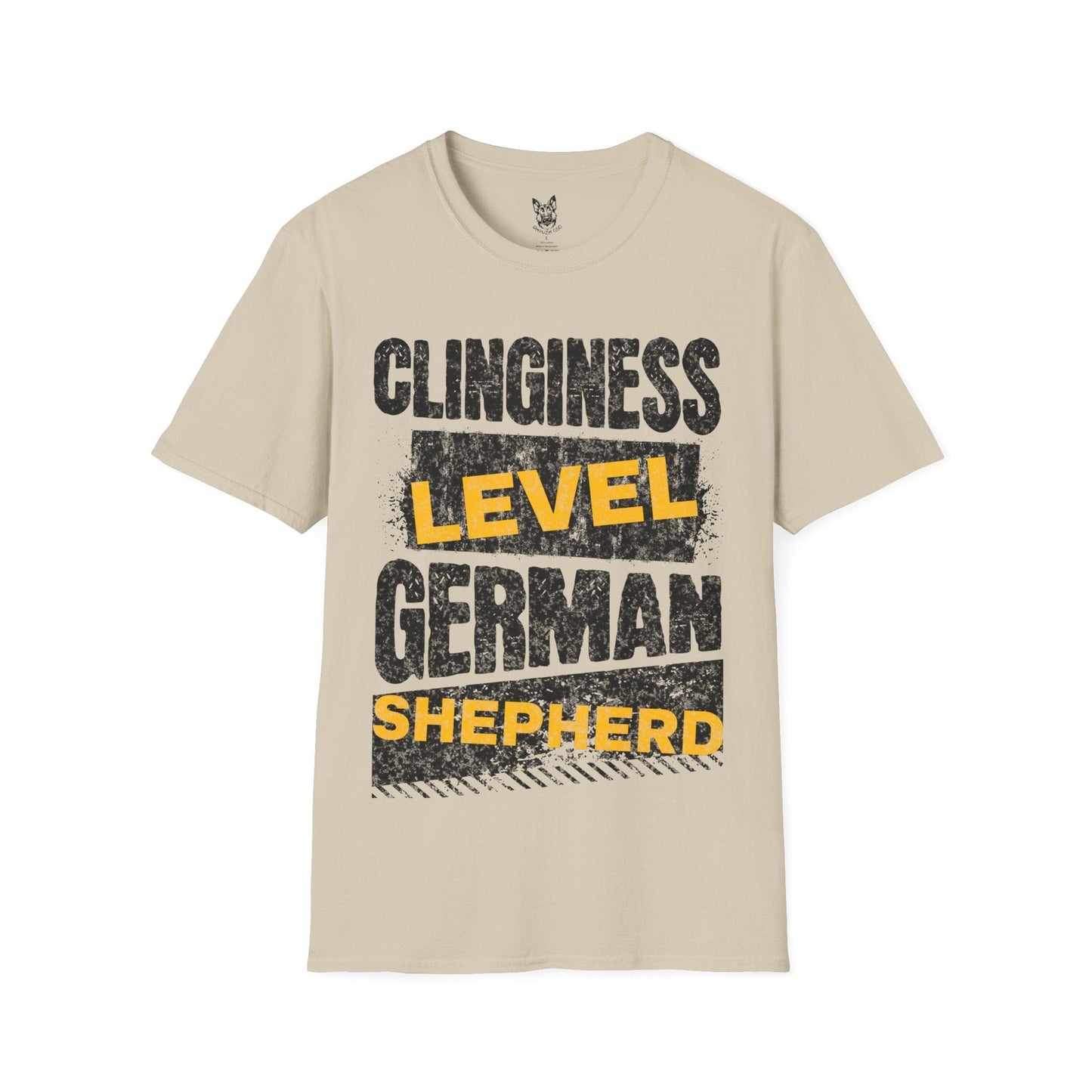 T-Shirt Sand / S Clinginess Level: Velcro – Relatable German Shepherd T-Shirt (UK)