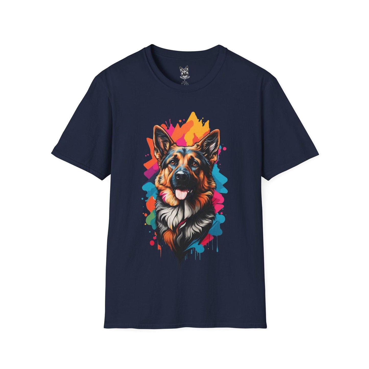 T-Shirt Navy / S Colour Splash Icon – Pop Art German Shepherd T-Shirt (UK)