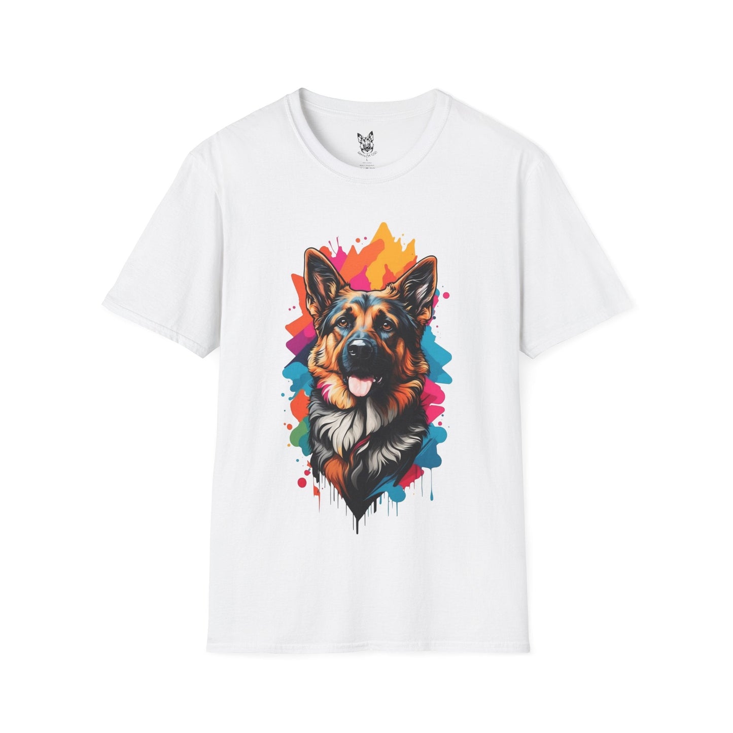 T-Shirt White / S Colour Splash Icon – Pop Art German Shepherd T-Shirt (UK)