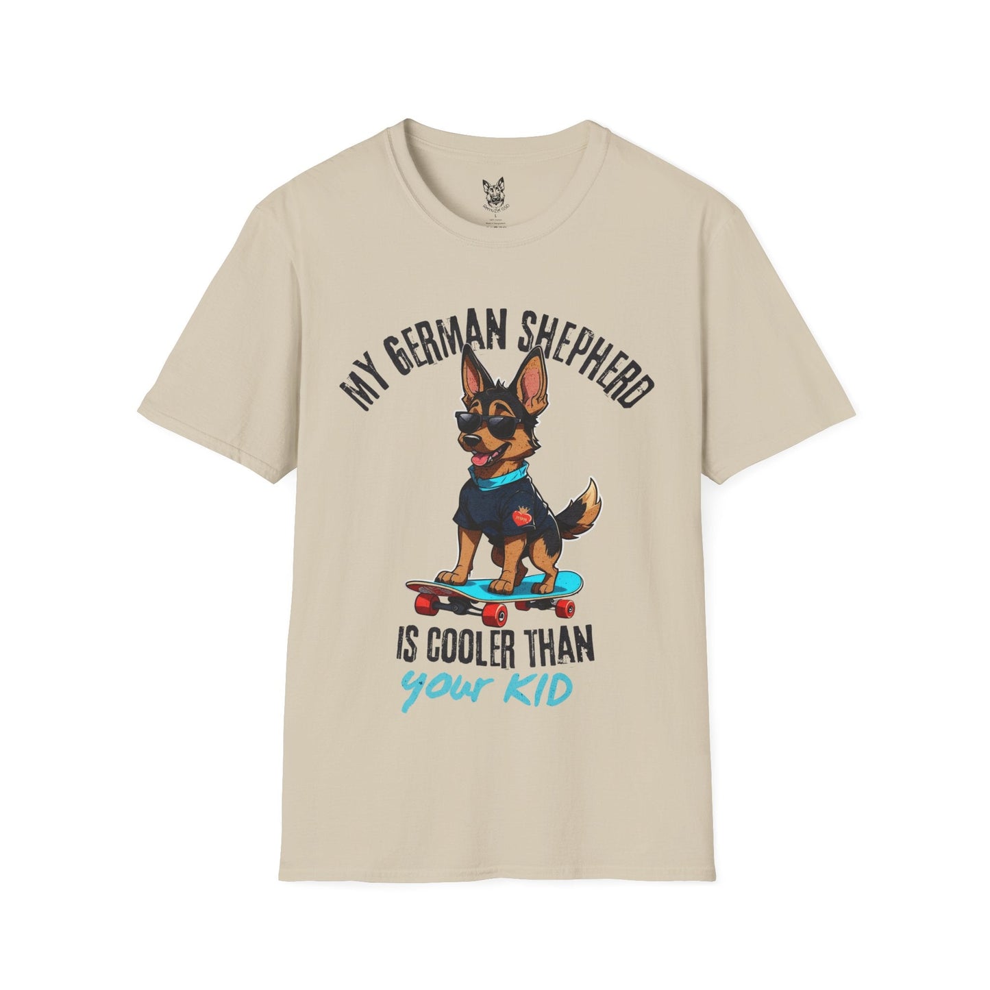 T-Shirt Sand / S Cooler Than Your Kid – Chill German Shepherd T-Shirt (UK)