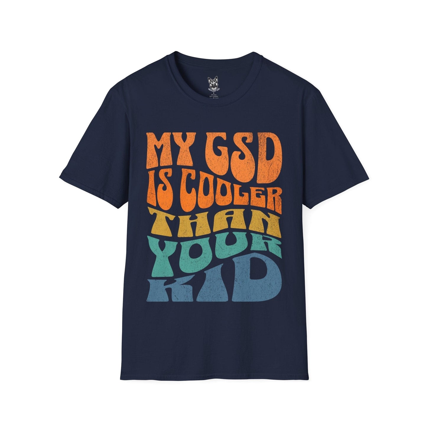 T-Shirt Navy / S Cooler Than Your Kid – Groovy German Shepherd T-Shirt (UK)