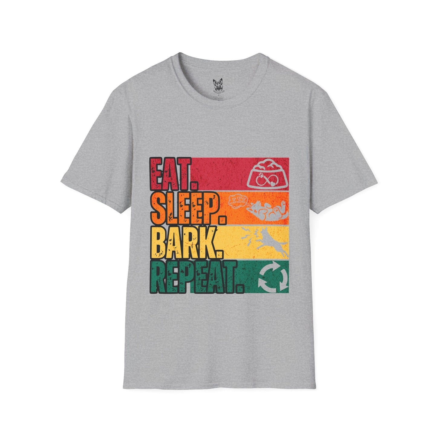 T-Shirt Sport Grey / S Eat. Sleep. Bark. Repeat. – Relatable German Shepherd T-Shirt (UK)