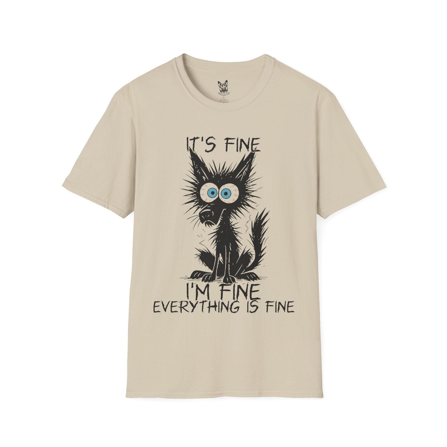 T-Shirt Sand / S Everything Is Fine-ish – Funny German Shepherd T-Shirt (UK)