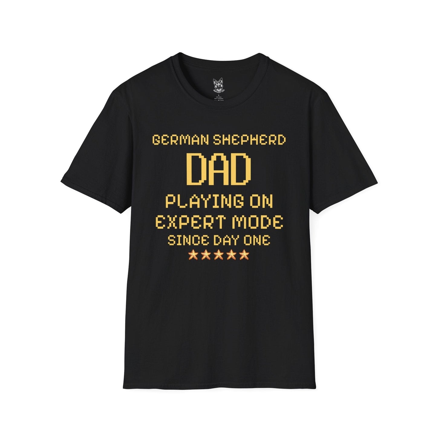 T-Shirt Black / S Expert Mode Dad – Gamer German Shepherd T-Shirt (UK)