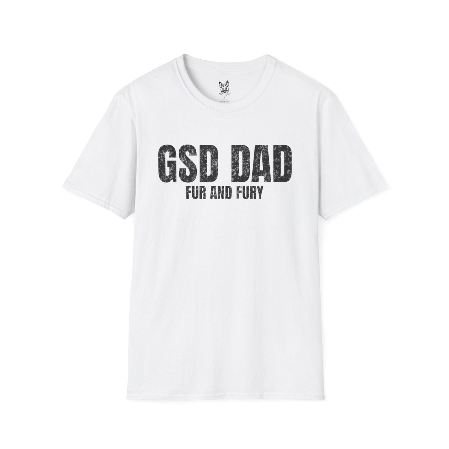 T-Shirt White / S Fur & Fury Dad – Bold German Shepherd T-Shirt (UK)