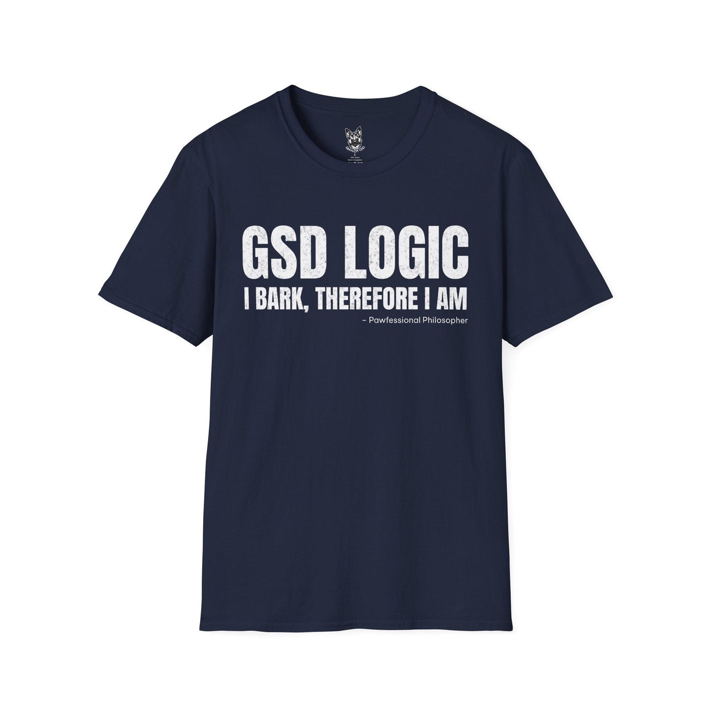 T-Shirt Navy / S GSD Logic – Clever German Shepherd T-Shirt (UK)