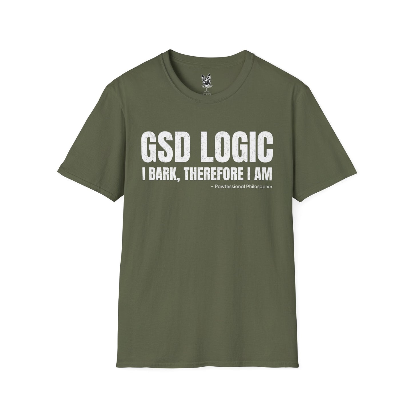 T-Shirt Military Green / S GSD Logic – Clever German Shepherd T-Shirt (UK)