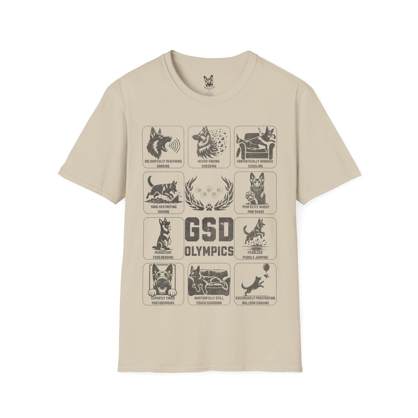 T-Shirt Sand / S GSD Olympics – Sporty German Shepherd T-Shirt (UK)