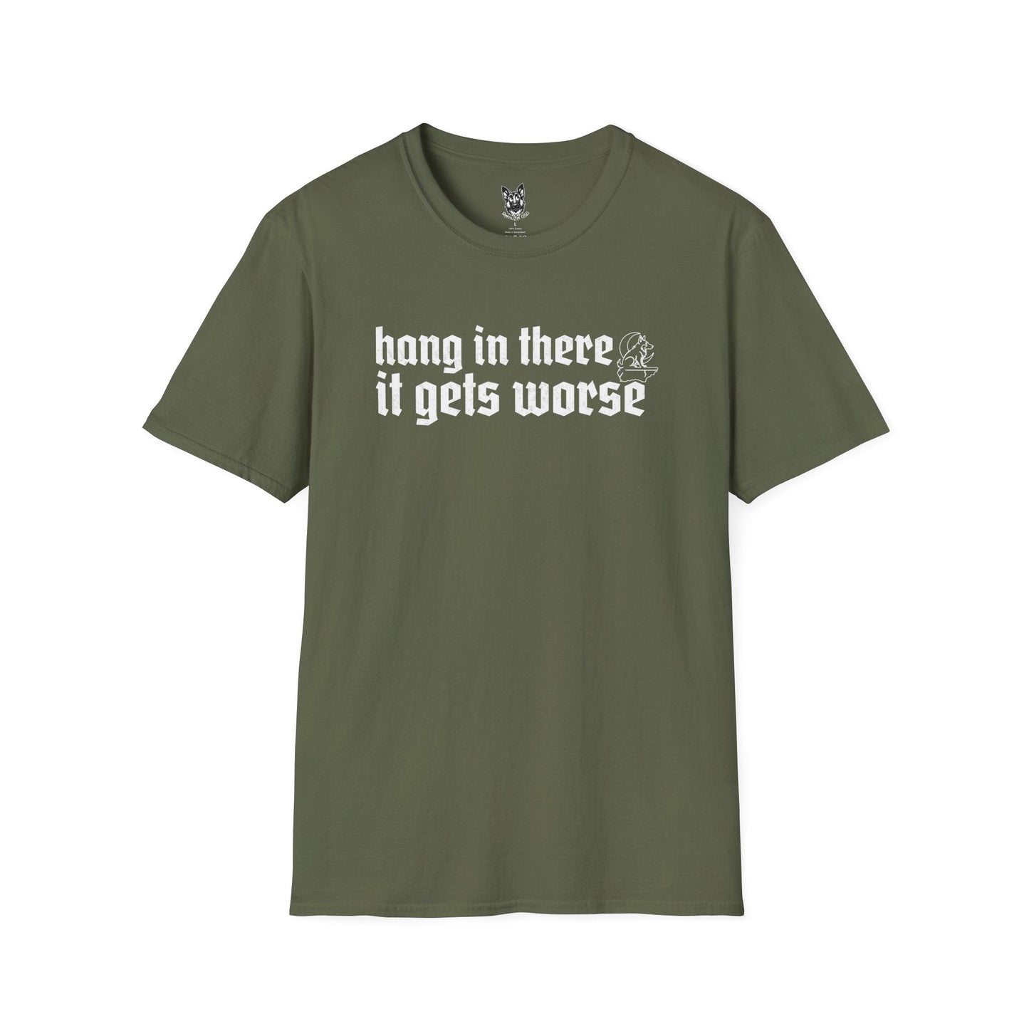 T-Shirt Military Green / S hang in there – Funny German Shepherd T-Shirt (UK)