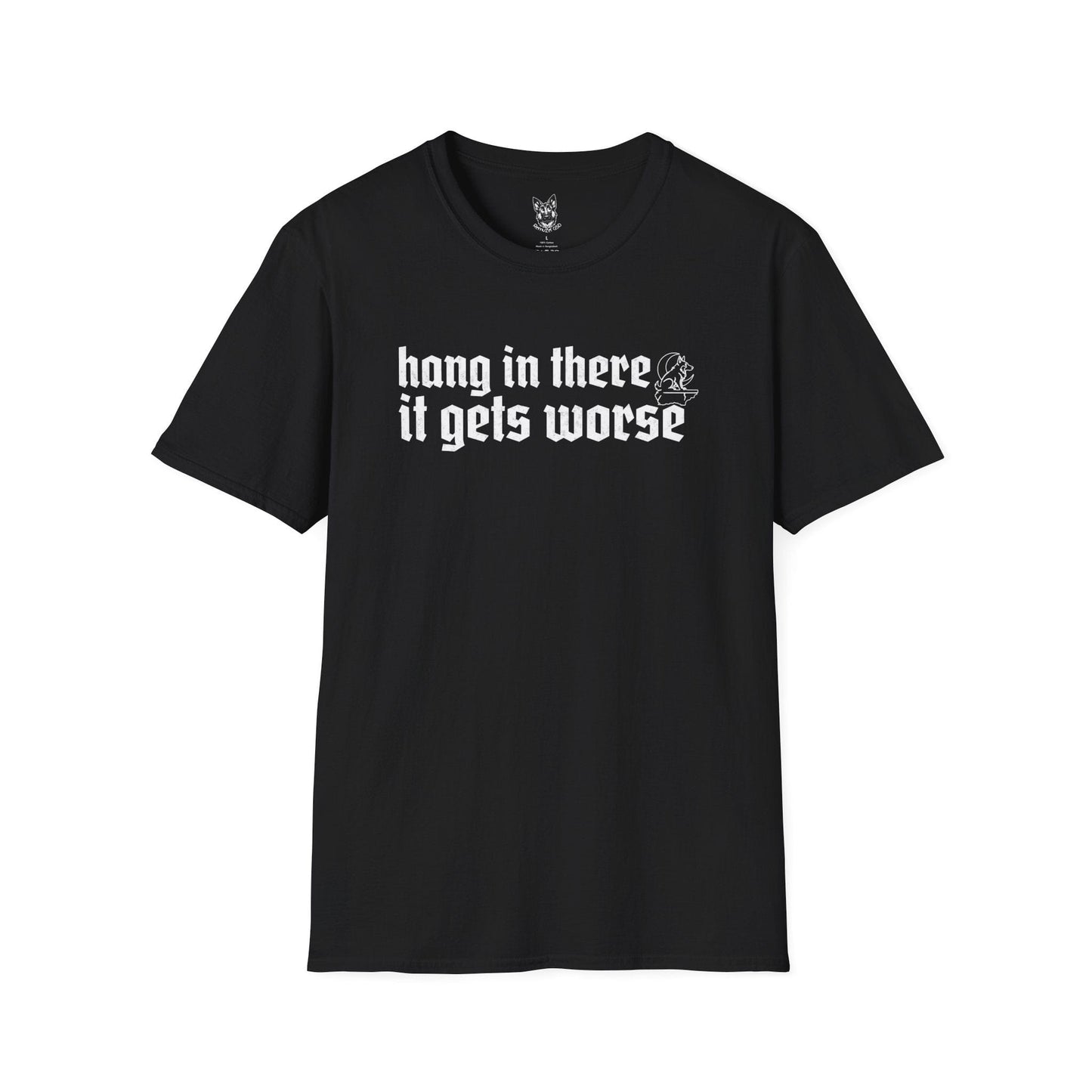 T-Shirt Black / S hang in there – Funny German Shepherd T-Shirt (UK)