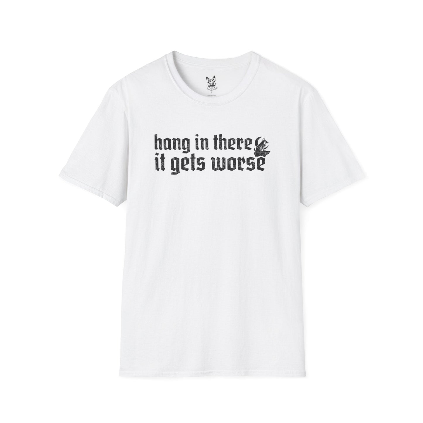 T-Shirt White / S hang in there – Funny German Shepherd T-Shirt (UK)