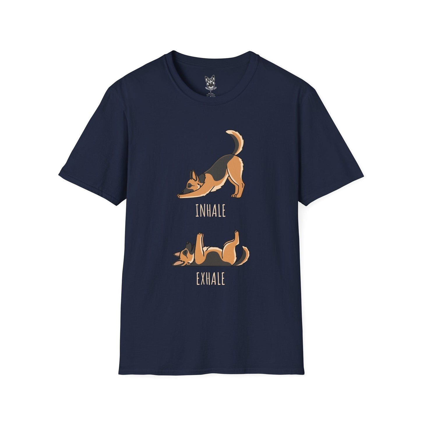 T-Shirt Navy / S Inhale, Exhale – Calm German Shepherd T-Shirt (UK)
