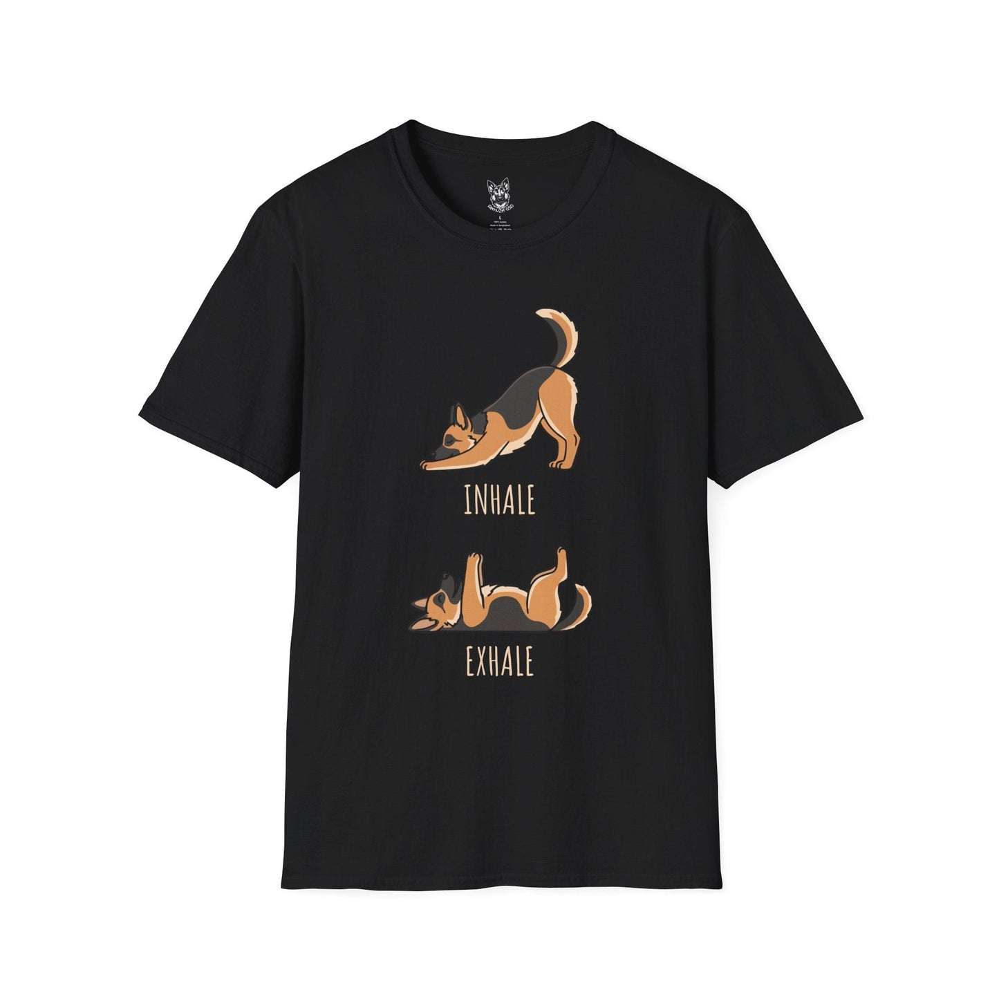 T-Shirt Black / S Inhale, Exhale – Calm German Shepherd T-Shirt (UK)