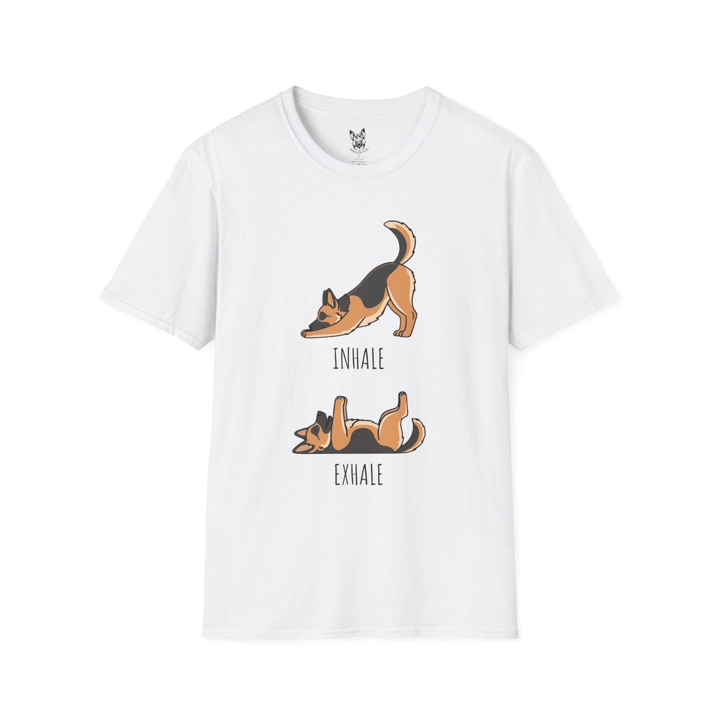 T-Shirt White / S Inhale, Exhale – Calm German Shepherd T-Shirt (UK)