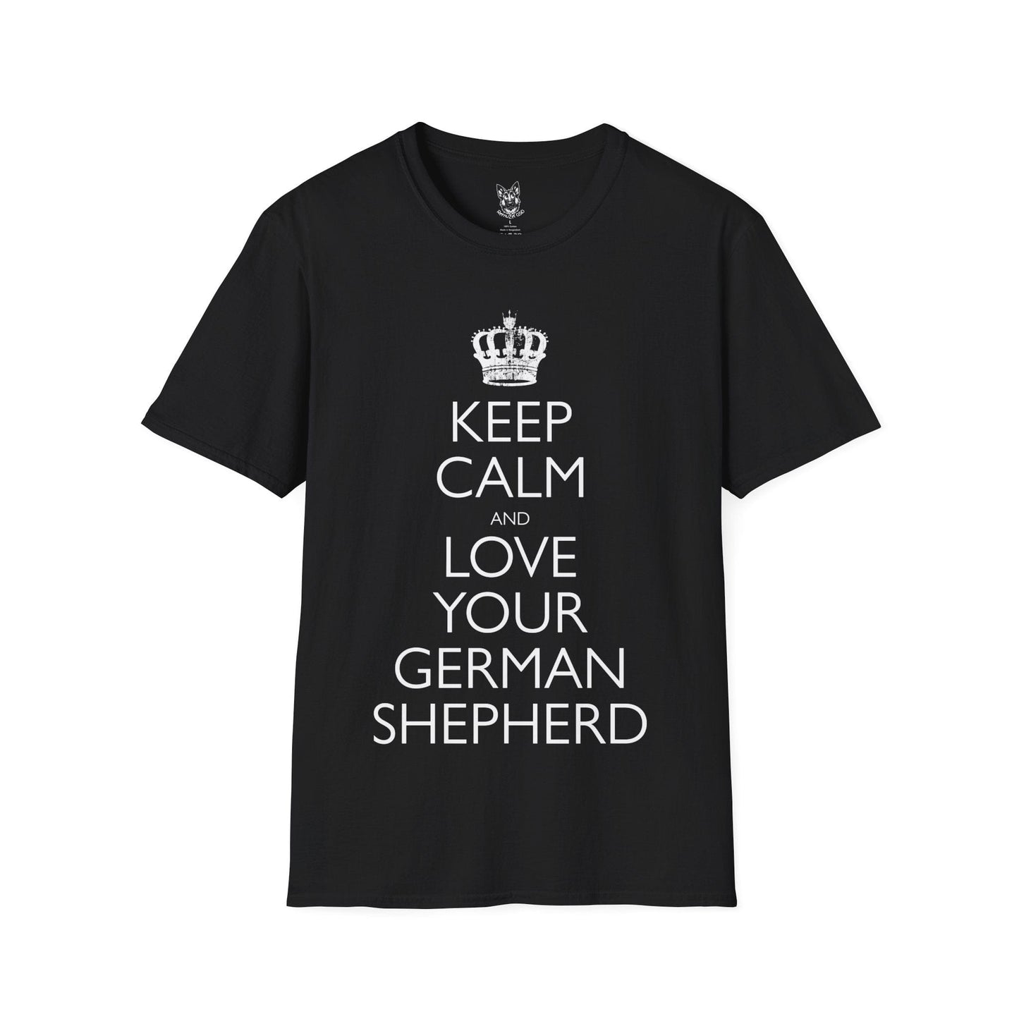 T-Shirt Black / S Keep Calm and Love – Cute German Shepherd T-Shirt (UK)