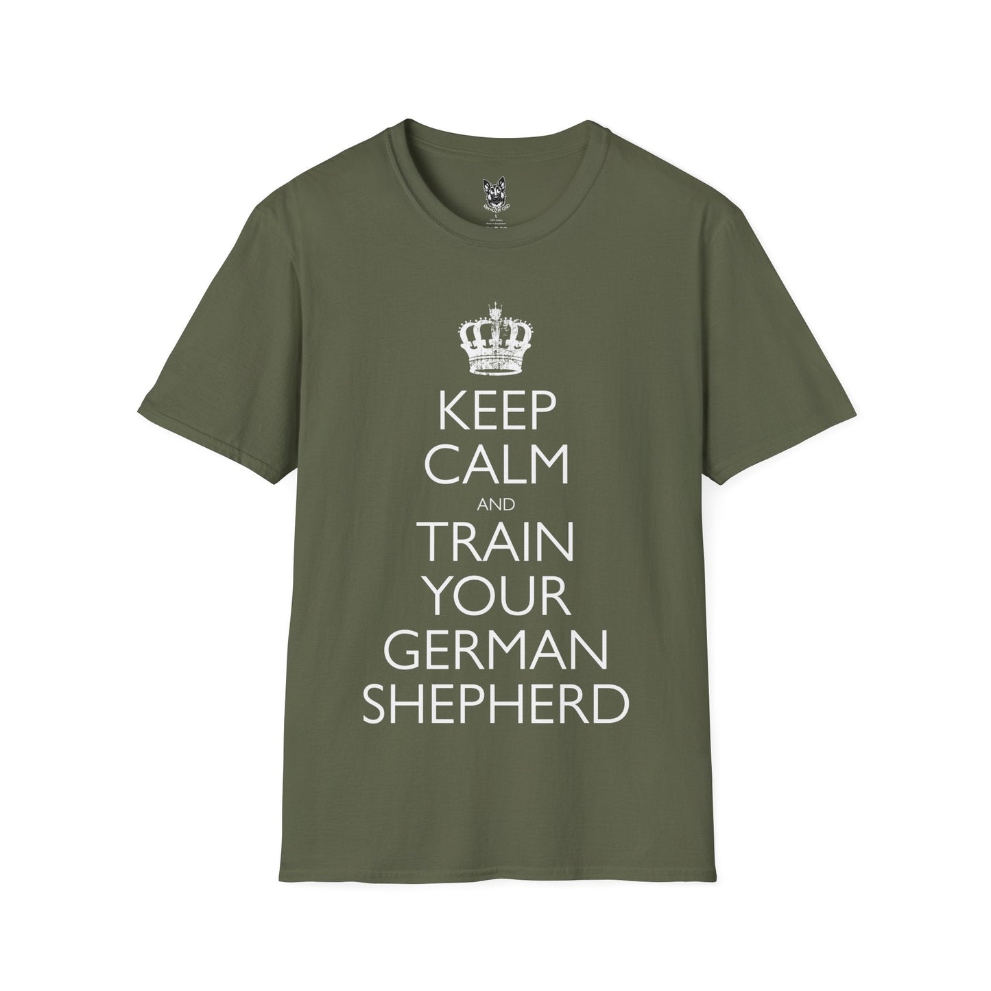 T-Shirt Military Green / S Keep Calm and Train – Proud German Shepherd T-Shirt (UK)
