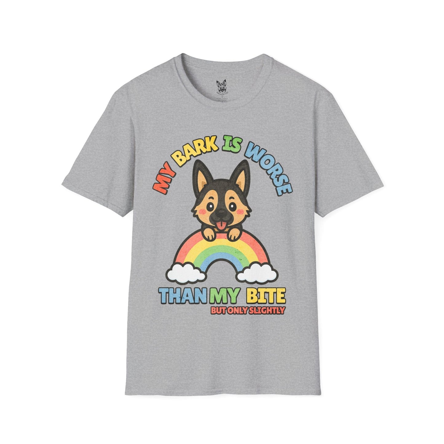T-Shirt Sport Grey / S My Bark Is Worse – Cheeky German Shepherd T-Shirt (UK)