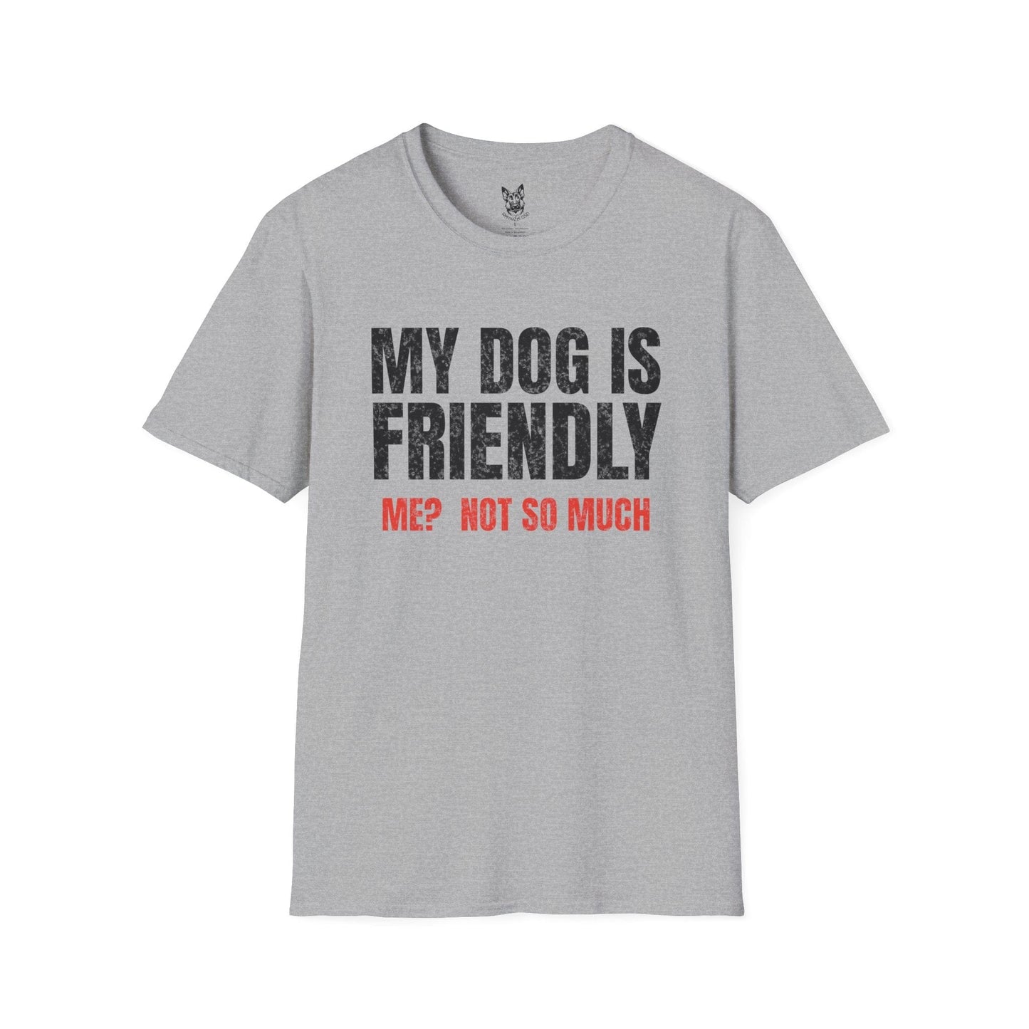 T-Shirt Sport Grey / S My Dog is Friendly – Funny German Shepherd T-Shirt (UK)