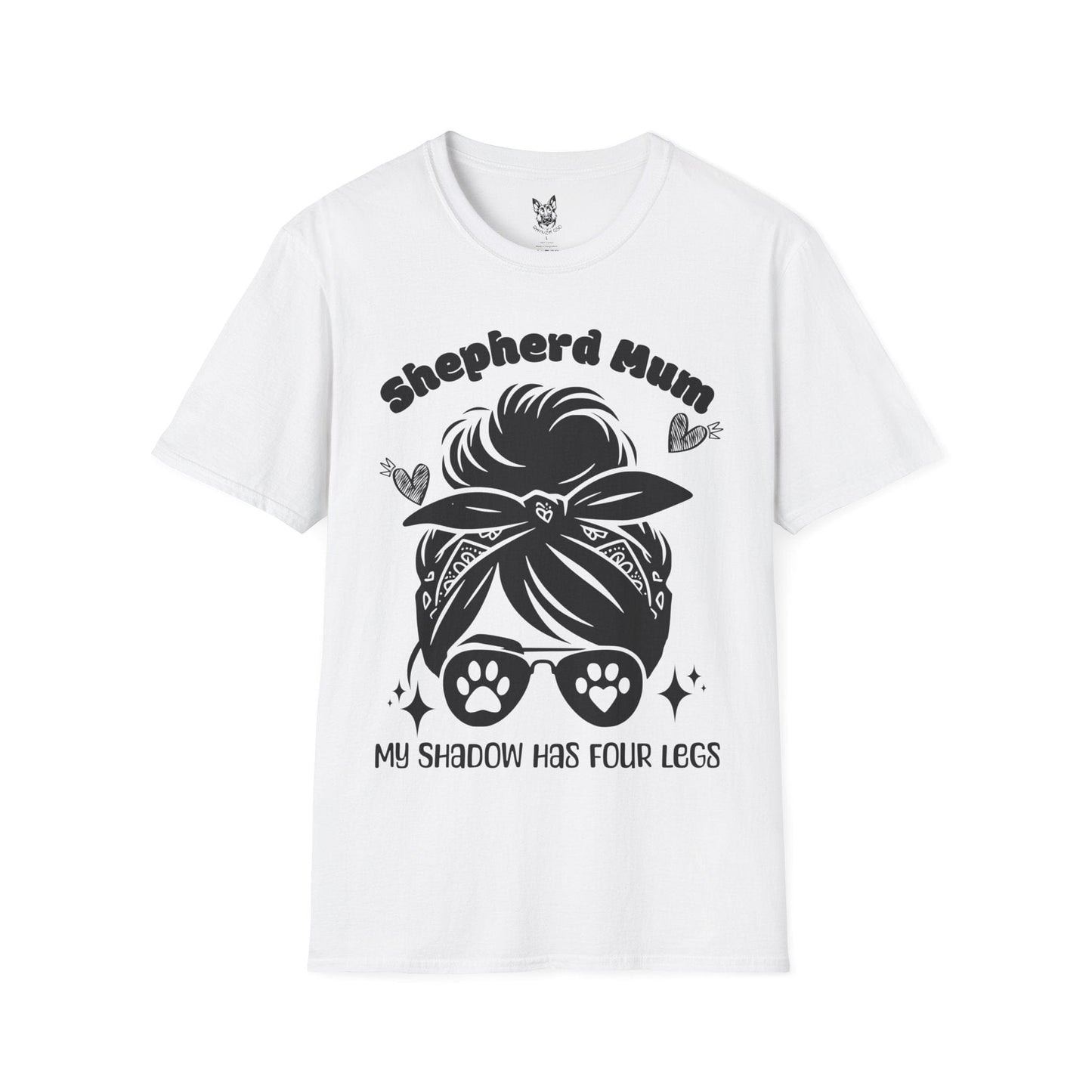 T-Shirt White / S My Shadow Has Four Legs – Mum Life German Shepherd T-Shirt (UK)