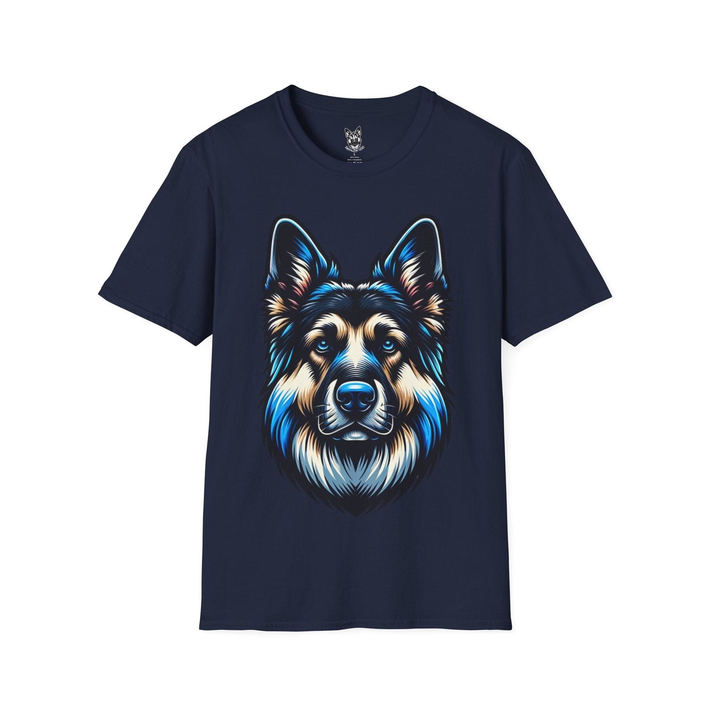 T-Shirt Navy / S Neon Guardian – Bold German Shepherd T-Shirt (UK)