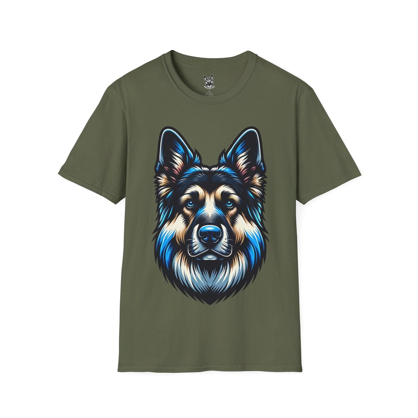 T-Shirt Military Green / S Neon Guardian – Bold German Shepherd T-Shirt (UK)