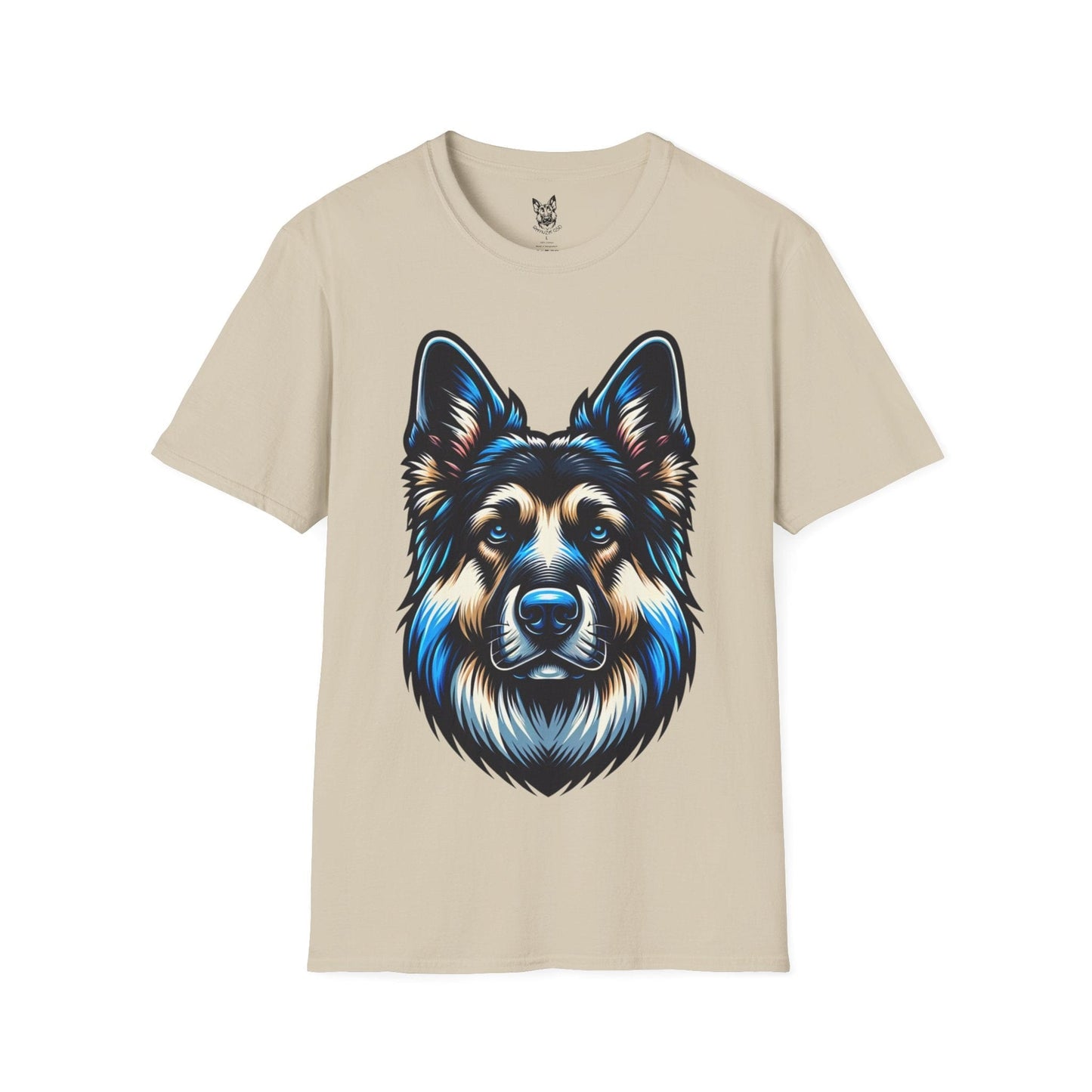 T-Shirt Sand / S Neon Guardian – Bold German Shepherd T-Shirt (UK)