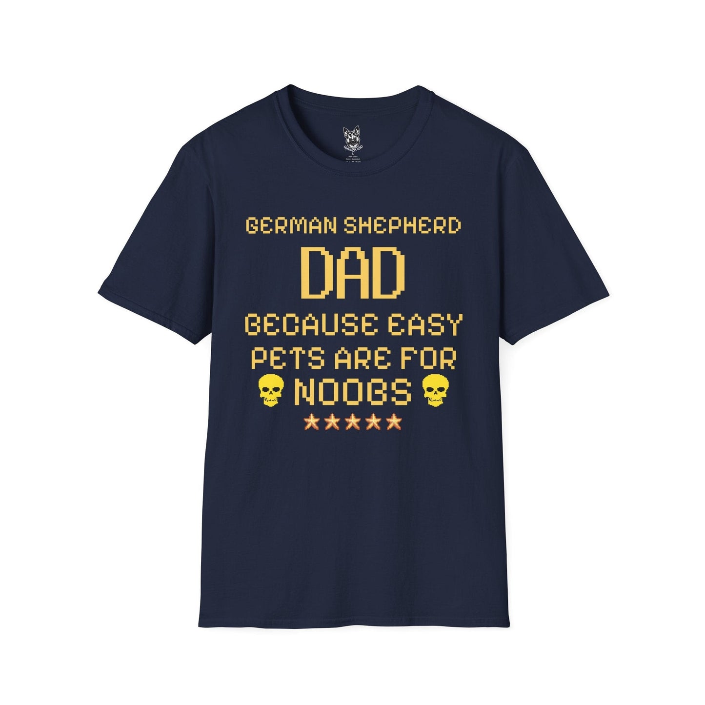 T-Shirt Navy / S No Easy Mode – Gaming Dad German Shepherd T-Shirt (UK)