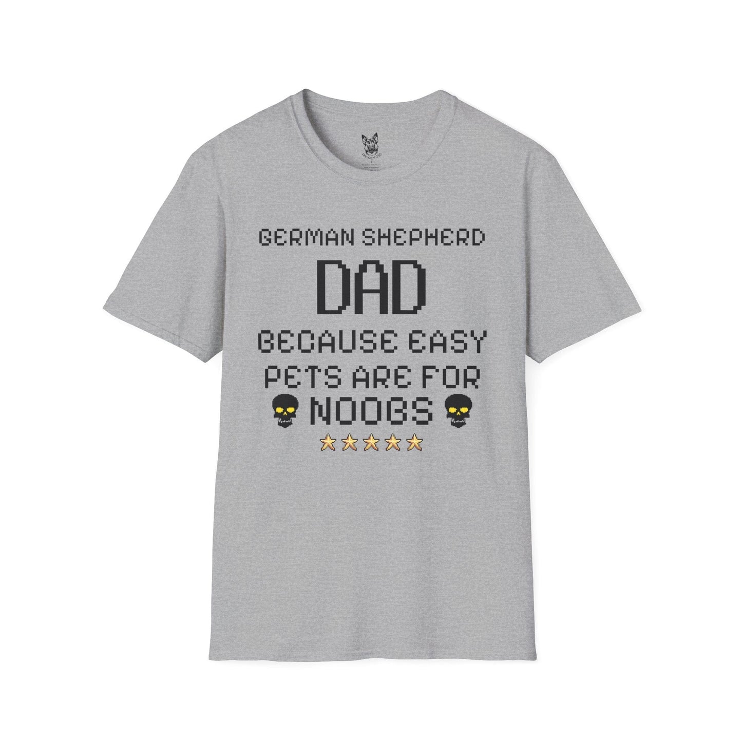 T-Shirt Sport Grey / S No Easy Mode – Gaming Dad German Shepherd T-Shirt (UK)