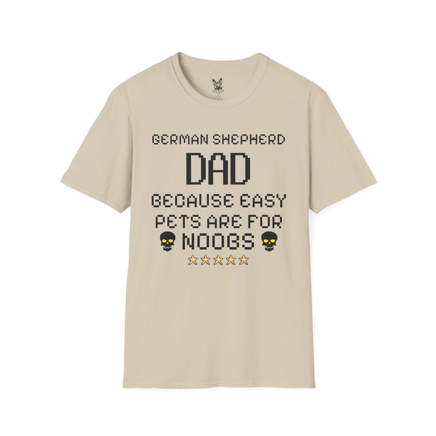 T-Shirt Sand / S No Easy Mode – Gaming Dad German Shepherd T-Shirt (UK)
