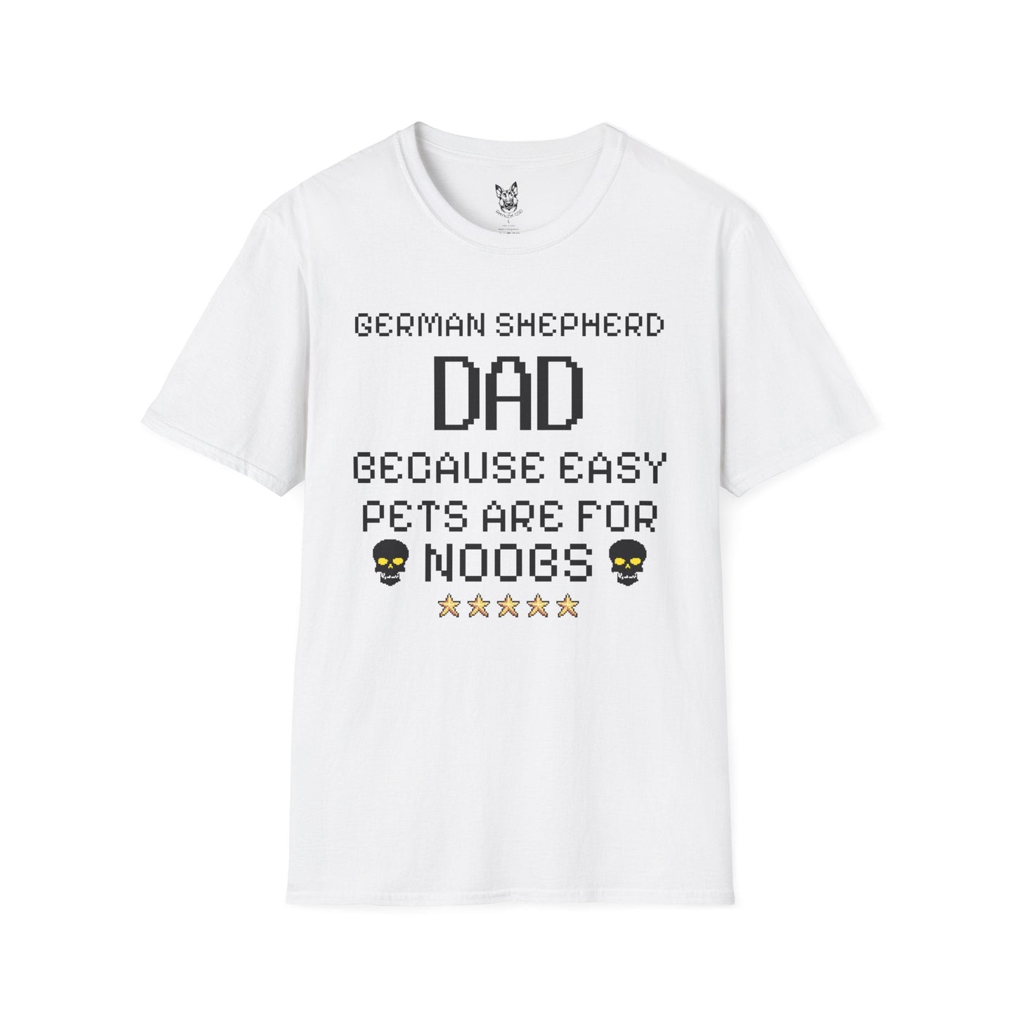 T-Shirt White / S No Easy Mode – Gaming Dad German Shepherd T-Shirt (UK)