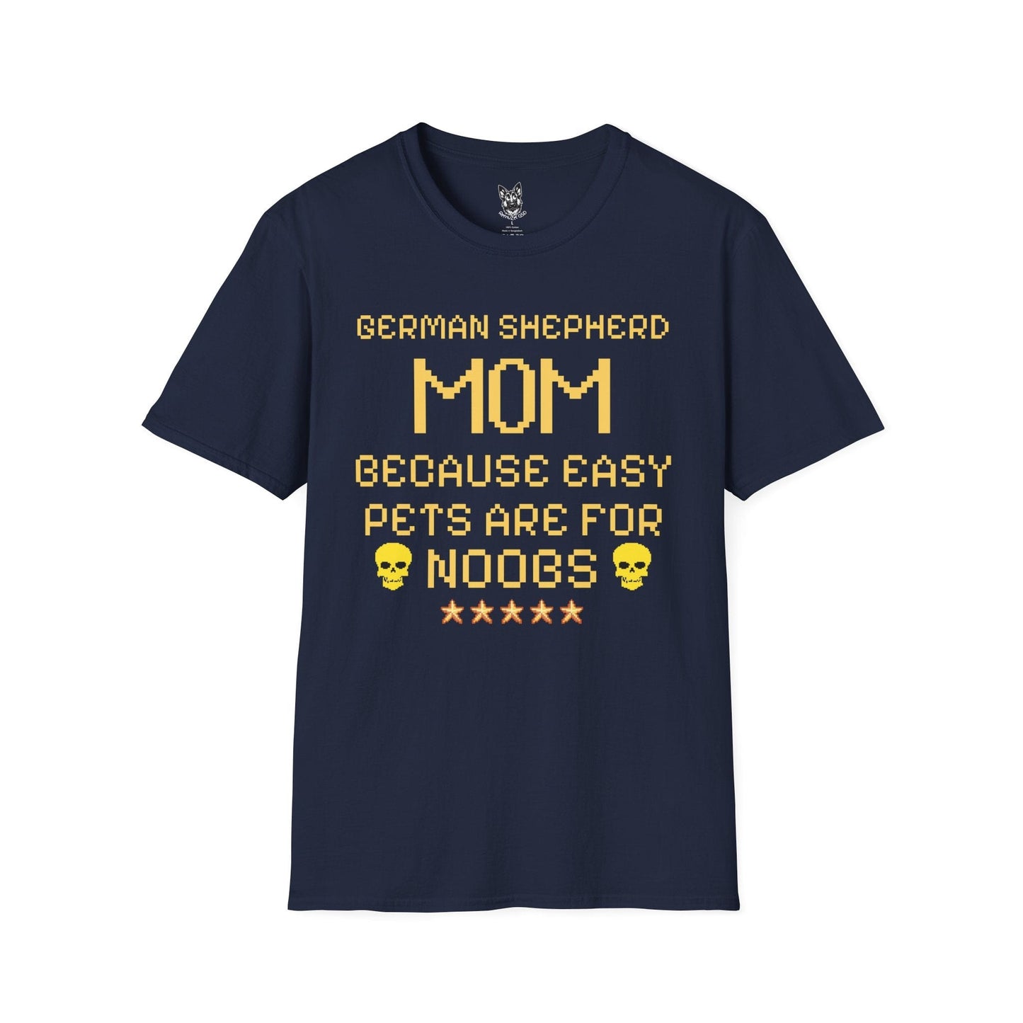 T-Shirt Navy / S No Easy Mode – Gaming Mom German Shepherd T-Shirt (UK)