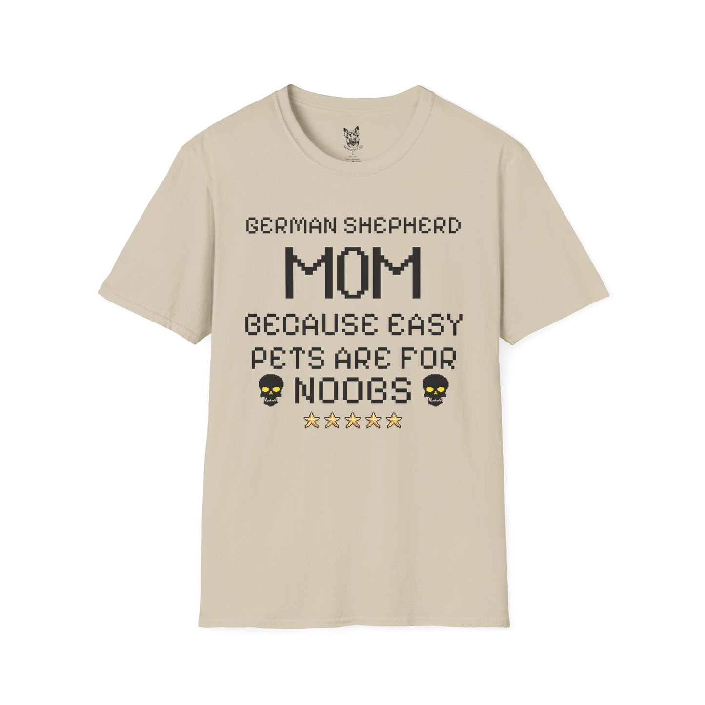 T-Shirt Sand / S No Easy Mode – Gaming Mom German Shepherd T-Shirt (UK)