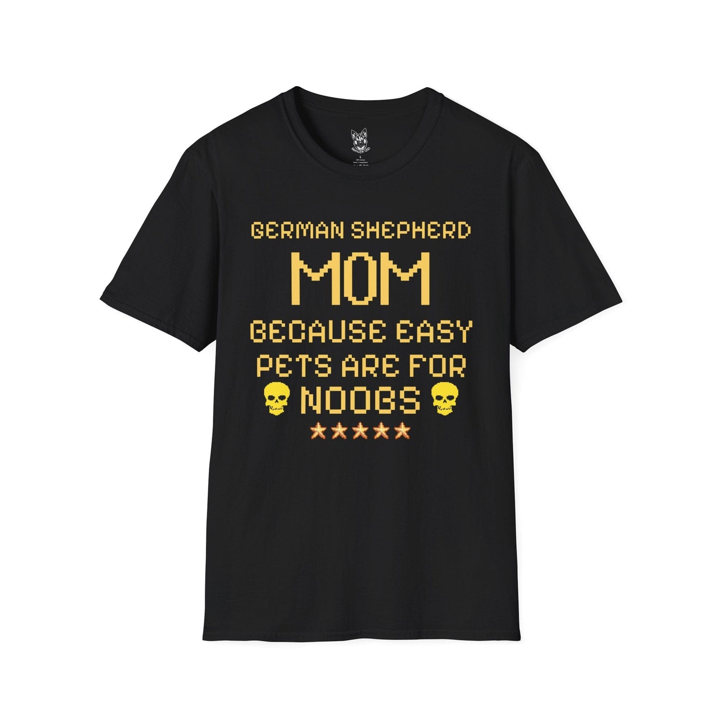 T-Shirt Black / S No Easy Mode – Gaming Mom German Shepherd T-Shirt (UK)