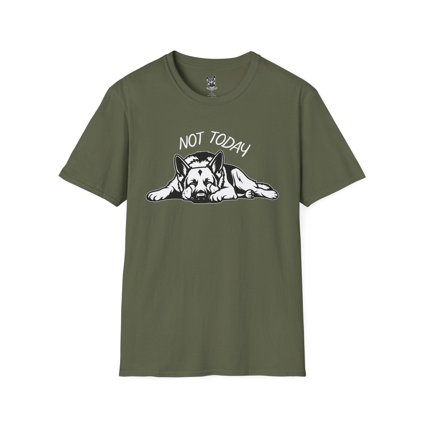 T-Shirt Military Green / S Not Today, Hooman – Relatable German Shepherd T-Shirt (UK)