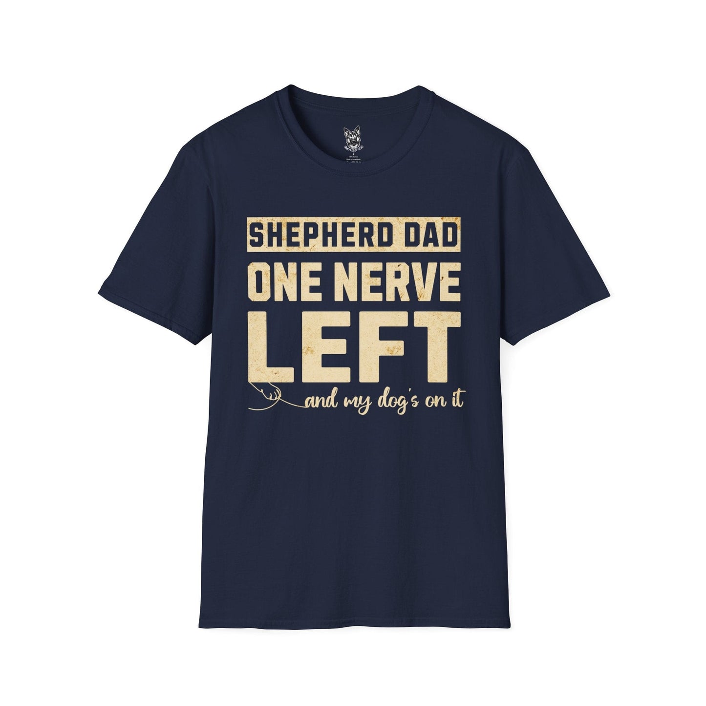 T-Shirt Navy / S One Nerve Left Dad – Relatable German Shepherd T-Shirt (UK)
