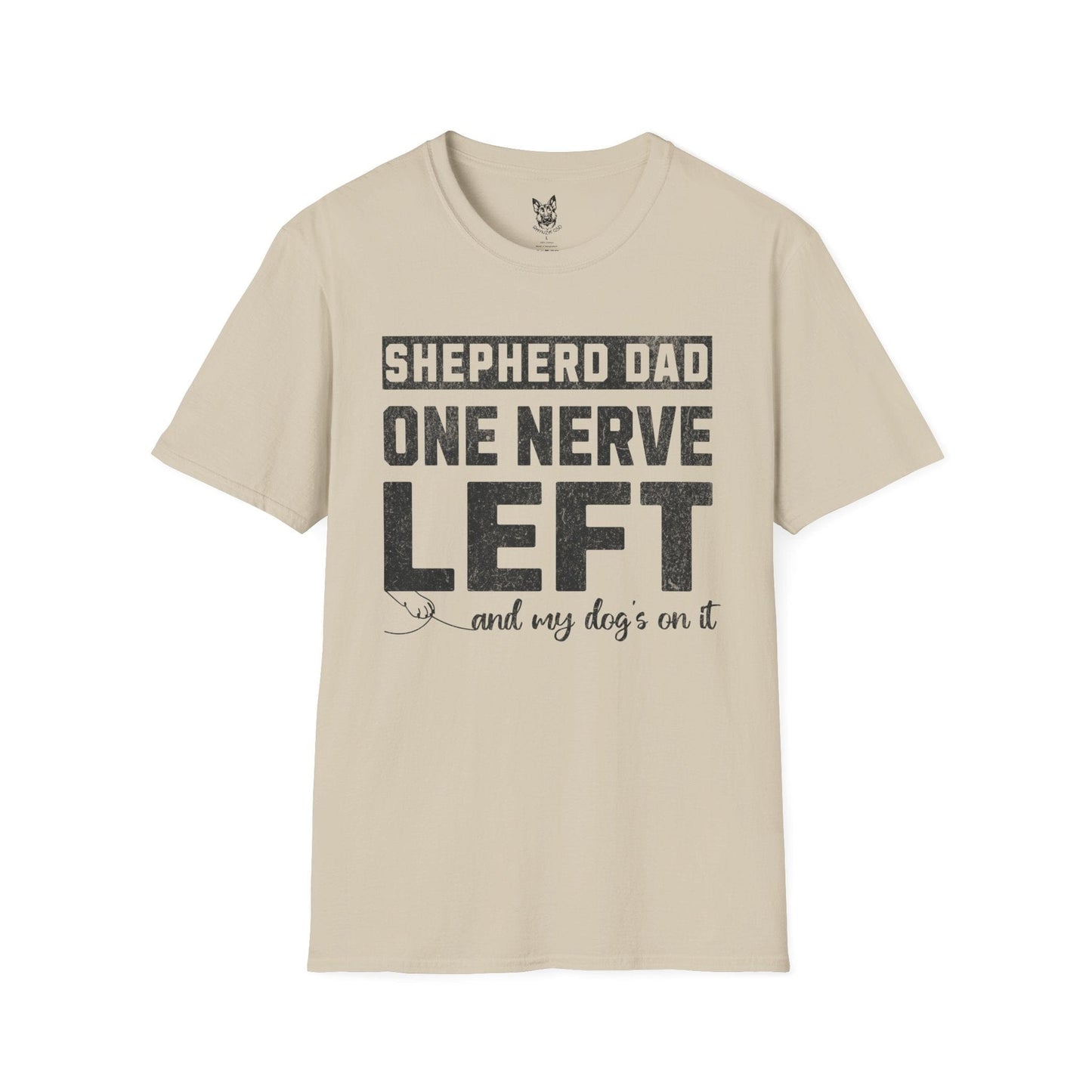 T-Shirt Sand / S One Nerve Left Dad – Relatable German Shepherd T-Shirt (UK)